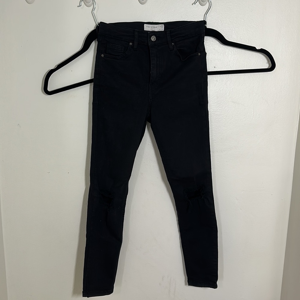 Top shop skinny jeans ripped - black